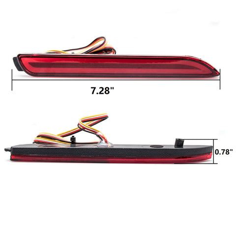 LED Rear Bumper Reflector Brake Light for Toyota Camry Matrix Sienna Venza Avalon Sienna/for Lexus IS-F GX470 RX300, Red Lens
