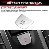 Car Interior Parking Brake P Button Switch Knob,Handbrake Button Frame Decoration Cover Sticker Compatible with Porsche Macan 2014-2021 (Silver)