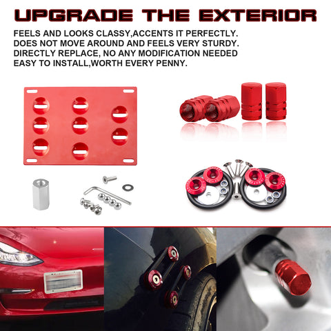 Set Tow License Plate + Air Valve + Release Fastener For Porsche Cayenne 11-17