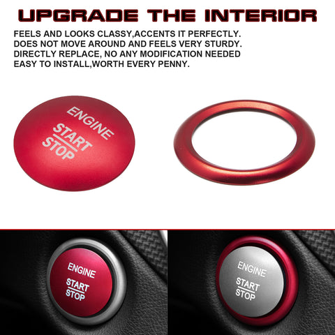 1 Set Red Engine Ignition Button Decoration Cover For Mercedes CLA GLA GLC Class