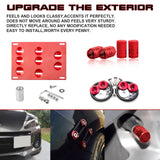 Set Tow Hook License Plate + Air Valve Cap + Release Fastener For Mazda 3 6 CX-5