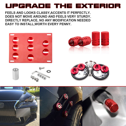 Tow License Plate + Air Valve Cap + Release Fastener For Lexus IS RC GS CT LS RX