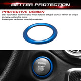 Aluminum Keyless Start Engine Stop Push Button Surrounding Ring Decoration Cover Trim Compatible with Mercedes Benz B C E S G CL SL ML GL CLA GLA GLC GLK GLS Class (Blue)