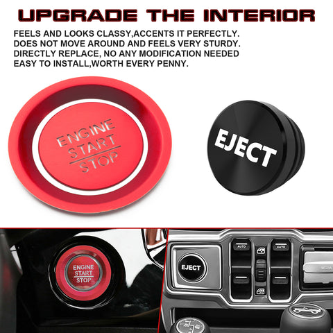 Engine Start + Black Cigarette Lighter Eject Button Trim For Honda Civic 2022