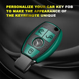 Full Protection Green Smart Key Fob Cover Case Shell w/Keychain For Mercedes Benz 3 Button
