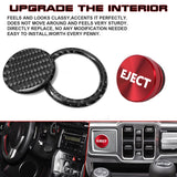 Real Carbon Fiber Engine Start + Red Cigarette Eject Button Trim For Toyota 86