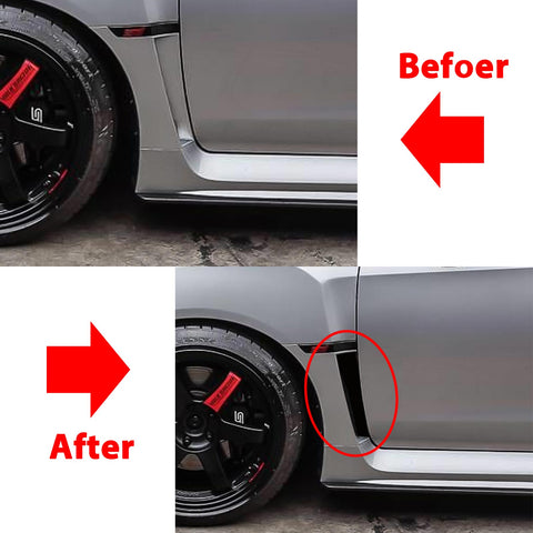 2pcs Matte Black Fender Side Vent Stickers Decor For Subaru WRX STI 2015-2021