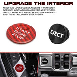 Red Carbon Engine + Black Cigarette Lighter Eject Button Trim For Audi A4 S4 RS4