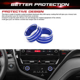 2PCS Blue AC Knob Control Ring Surround Decoration Trim For Toyota Camry 2021-up