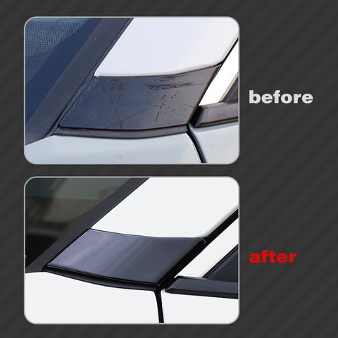 Glossy Black Exterior Front Window A-Pillar Rear Window C-Pillar Spoiler Window Pillar Accessories Cover Trim Combo Kit, Compatible with Toyota Rav4 2019-2024