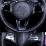 Xotic Tech Carbon Fiber Pattern/ Silver Chrome Steering Wheel Panel Cover Sticker for Mercedes Benz C E GLC 2014- 2017