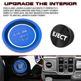 Blue Engine + Black Cigarette Lighter Eject Button Cover For Honda Civic 2022