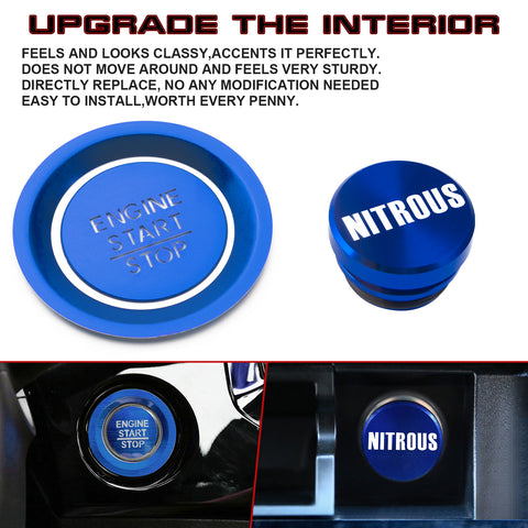 Blue Engine + Cigarette Lighter NITROUS Button Trim For Honda Civic 11th 2022