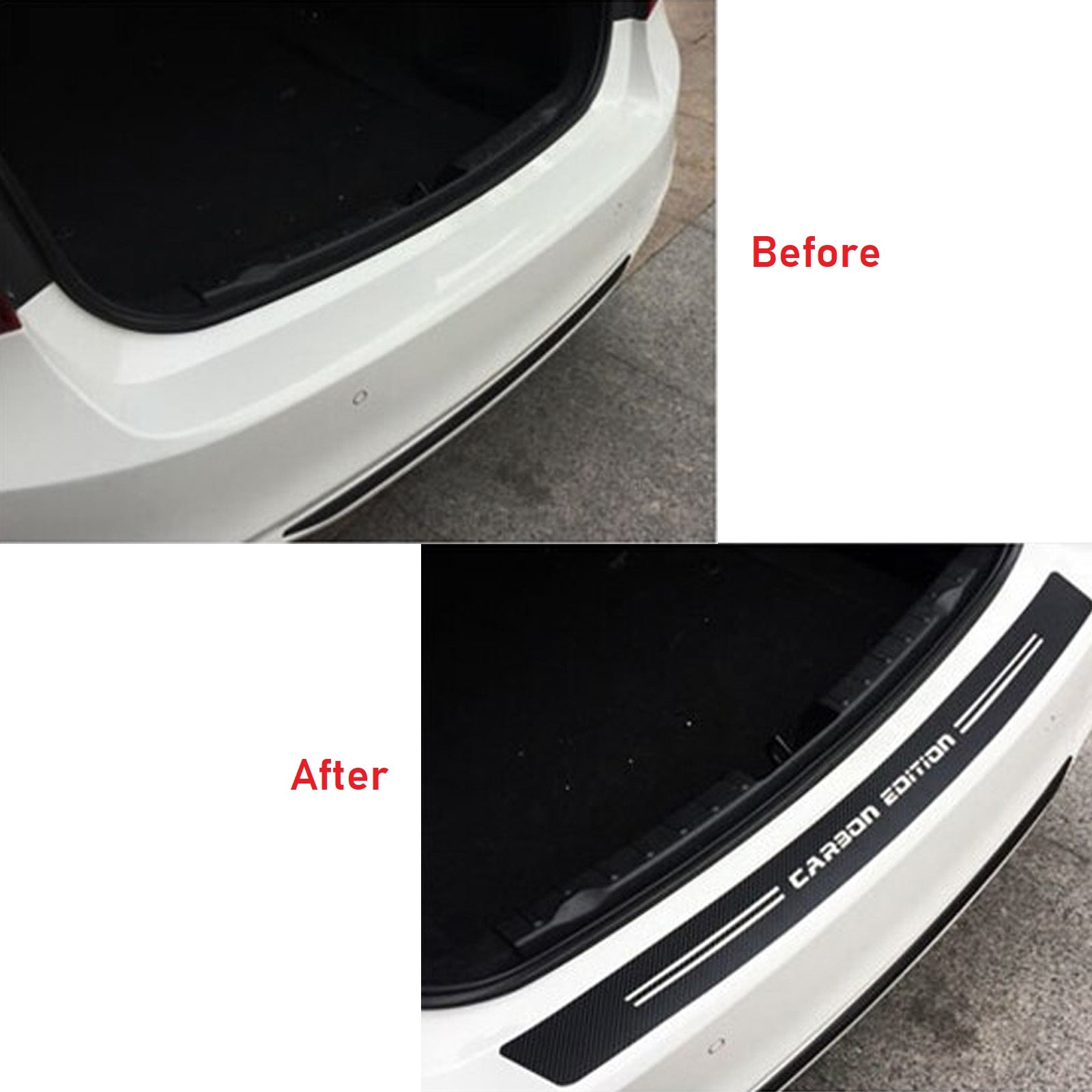 (Set of 2) Pinalloy Carbon Fiber Car Front Rear Bumper Protector Corner  Guard Scratch Sticker