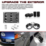 Tow License Plate + Air Valve Cap + Release Fastener For Porsche Panamera 911