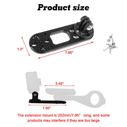 Bike Computer Handlebar Extender Camera Mount for Insta360 GoPro DJI