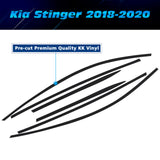 Set(6pcs) Matte Black Vinyl Pre-Cut Window Strip Cover For Kia Stinger 2018-2020