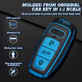 Blue Soft TPU Anti-dust Full Seal Remote Key Fob Cover For Audi A6L A7 A8 E-Tron