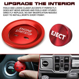 Red Engine Start + Cigarette Lighter Eject Button Cover For Chevrolet Impala GMC