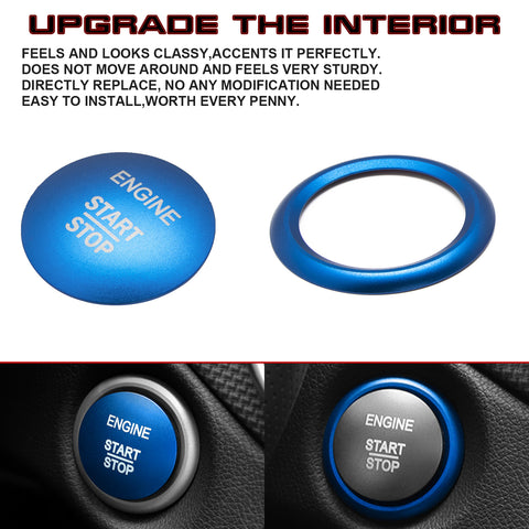 Sporty Blue Alloy Start Stop Button Cover Trim For Mercedes Benz C E CL GL Class