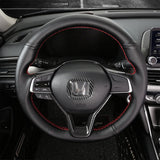 Car Interior Steering Wheel Upper & Lower & Center Logo Frame Decoration Cover Trim, Carbon Fiber Pattern, Compatible with Honda Accord 10th Gen Sedan 2018-2022 (3pcs)