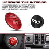 Set Red Carbon Engine Start + Cigarette Lighter Eject Button Trim For Mercedes