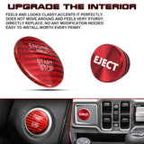 Set Red Carbon Engine Start + Cigarette Lighter Eject Button Trim For Mercedes