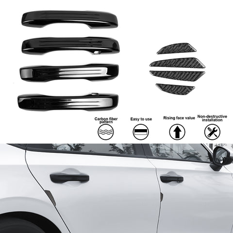 Gloss Black Door Handle+Door Edge Protect Guard Trim For Honda Civic 11th 2022+