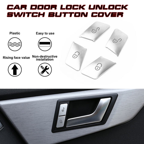 Silver Door Lock Unlock Switch Cover Trim For Mercedes Benz C E Class W204 W212