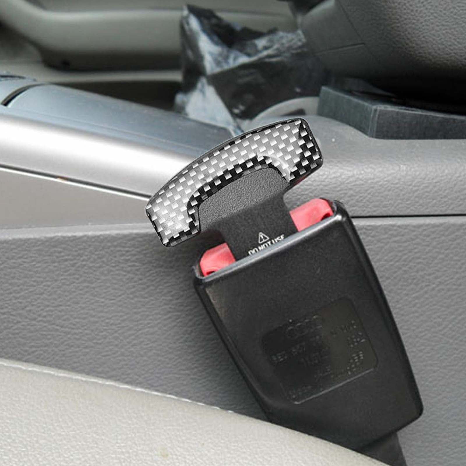 2pcs - Car Seat Belt Buckle Alarm Stopper Clip - Real Carbon Fiber - JDMFV  WRAPS