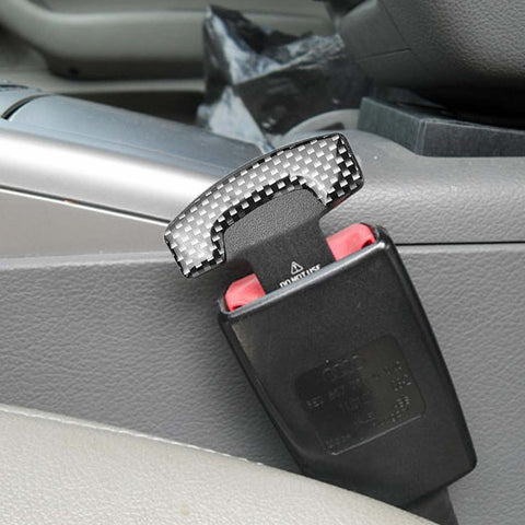 Universal Carbon Fiber Car Safety Seat Belt Buckle Alarm Stopper Clip Clamp