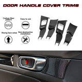 4Pcs Carbon Fiber Pattern Door Handle Bowl Cover Trim For Honda Civic 11th Gen