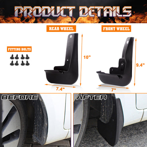 For 2018-2024 Toyota Camry SE XSE Sport 4PCS Front & Rear Flexible Mud Flap Splash Guard