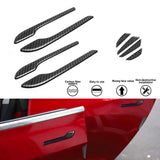 Carbon Fiber Door Handle + Door Edge Guard Cover Trim For Tesla Model 3 2017-2024 & Model Y 2020-up