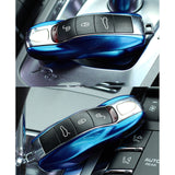 Blue Smart Key Cover Shell Holder Case for Porsche Cayenne Panamera Macan 911