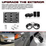 Set Tow License Plate + Air Valve Cap + Release Fastener For Porsche 911 Boxster