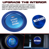 Blue Aluminum Ignition Start + Cigarette Lighter NITROUS Button Trim For Subaru