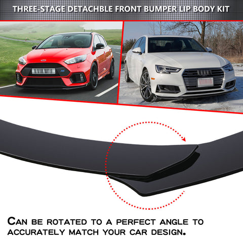 7pcs Universal Car Bumper Lip Spoiler /Rear Lip/ Side Skirt Splitter Extension