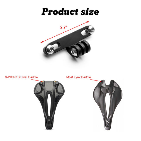 Bike Saddle Rail Mount for Gopro Insta360 Sport Camera, Compatible with S-WORKS SWAT Saddle or Most Lynx Saddle