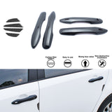 Carbon Fiber Style Door Handle+Door Edge Protect Trim For Toyota Camry 2018-2024