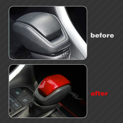 Inner Gear Shift Knob Lever Cover Trim, Red, Compatible with Toyota RAV4 2019-2024