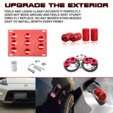 Set Tow Hook License Plate + Air Valve + Release Fastener For Infiniti G50 Q60