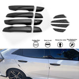 Carbon Fiber Style Door Handle+Door Edge Protect Trim For Honda Civic 2016-2021