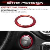 Aluminum Keyless Start Engine Stop Push Button Surrounding Ring Decoration Cover Trim Compatible with Mercedes Benz B C E S G CL SL ML GL CLA GLA GLC GLK GLS Class (Red)