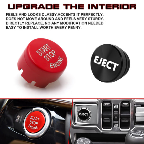 Red Engine Start + Cigarette Lighter Eject Button Trim For BMW F20 w/OFF Button