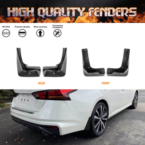 OE Fit Front & Rear Mudguard Flaps Splash Guards Kit For Nissan Altima 2019-2022