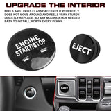 Real Carbon Engine + Black Cigarette Lighter Eject Button Trim For Chevrolet GMC