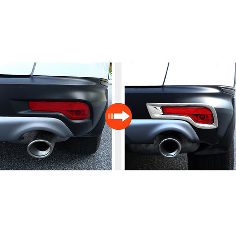 2pcs ABS Chrome Rear Bumper Fog Light Frame Panel Cover Moulding Trim for Honda CRV CR-V 2017-2019