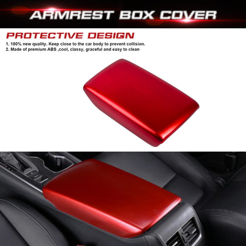 Inner Center Console Armrest Box Cover Trim, Sporty Red, Compatible with Honda Civic 11th Gen 2022