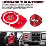 Red Aluminum Engine Start + Cigarette Lighter Eject Button Trim For Mercedes A